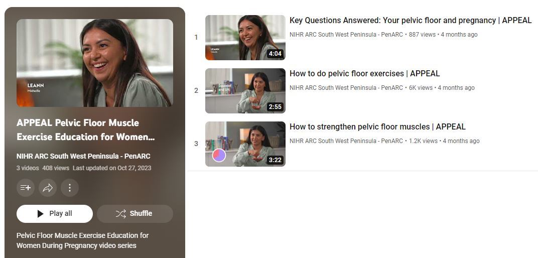 APPEAL Pelvic Floor Muscle Exercise Education for Women During Pregnancy - Youtube