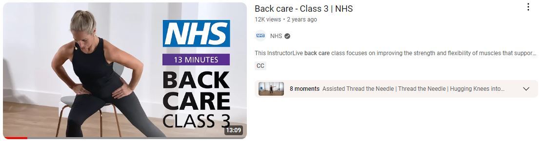Back care - class 3