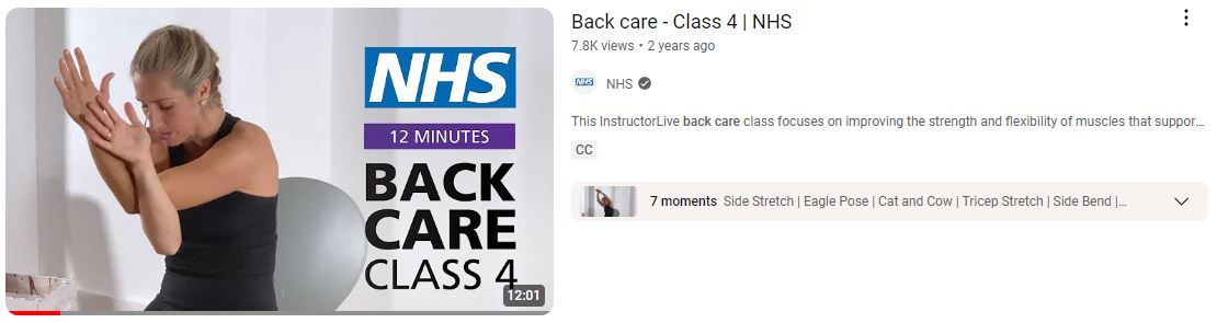 Back care - class 4