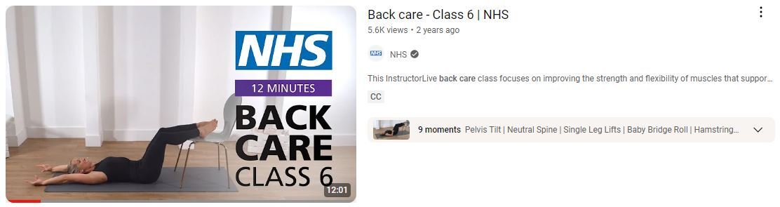 Back care - class 6